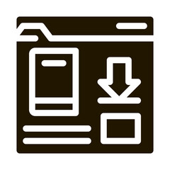 Poster - book download folder icon Vector Glyph Illustration