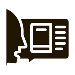 Poster - man opinion about book icon Vector Glyph Illustration
