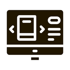 Poster - computer book selection icon Vector Glyph Illustration