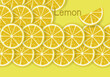 © wenich - Isolated citrus slices fresh fruits cut in half lemon on yellow background. Vector Illustration Design.