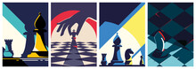 Collection Of Chess Posters. Flyer Templates In Flat Design.