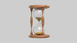 An hourglass on a white background. 3D-rendering.