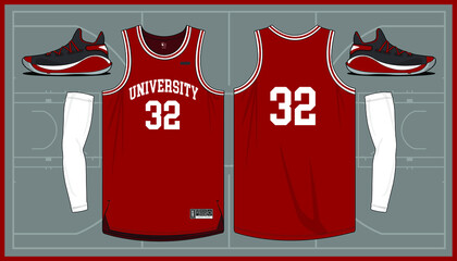 Basketball jersey template vector mockup