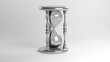 An hourglass on a white background. Without sand. 3D-rendering.