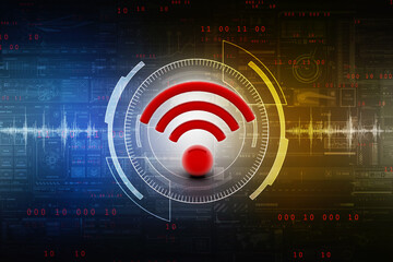 Poster - 3d illustration WiFi symbol sign
