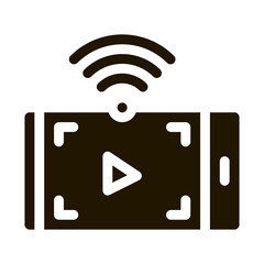 Canvas Print - watching video with wifi icon Vector Glyph Illustration