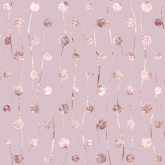 Poster - Glam glitter seamless pattern. Pink marble. Effect sparkle foil rose gold. Beauty background. Repeating print. Repeated pattern roses golden. Elegant texture. Design wallpaper, gift wrapper. Vector
