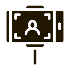 Poster - photo using selfie stick icon Vector Glyph Illustration