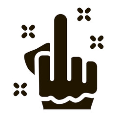 Poster - third finger gesture icon Vector Glyph Illustration