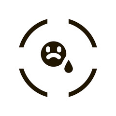 Poster - target on sad person icon Vector Glyph Illustration