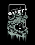 Fototapeta  - safety ride, downhill helmet illustration