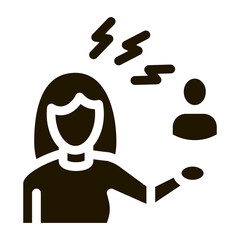 Poster - female discussion and conviction icon Vector Glyph Illustration