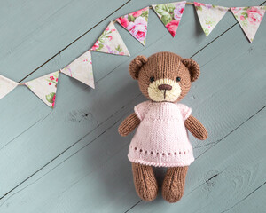 Wall Mural - Soft toy bear.