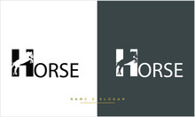 H ,HORSE  Abstract Letters Logo Monogram