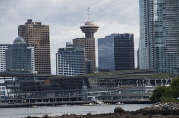 A Panoramic view of Vancouver downtown from Stanley park in Vancouver, Canada