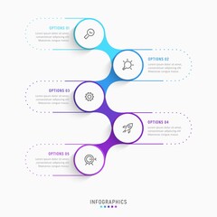 Wall Mural - vector infographic label design template with icons and 5 options or steps. can be used for process 