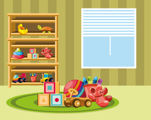 Canvas Print - nursery room toys