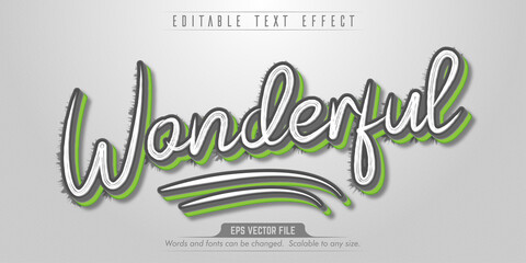 Wall Mural - Wonderful text, sport style editable text effect