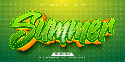 Wall Mural - Summer text, cartoon style editable text effect