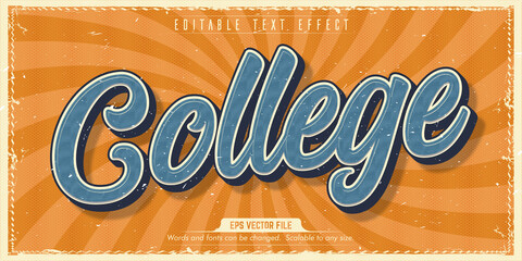 Poster - College text, old style editable text effect