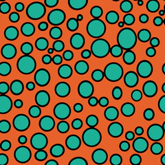 Poster - Colorful bubbles seamless repeat pattern print background
