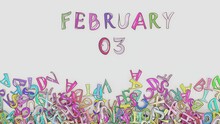 February 3 Date Calendar Schedule Birthday Use