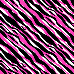 Canvas Print - Abstract Cute Zebra Textile Seamless Pattern Design Background. Vector Illustration