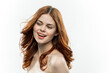 © SHOTPRIME STUDIO - attractive red-haired woman with bare shoulders glamor cosmetics