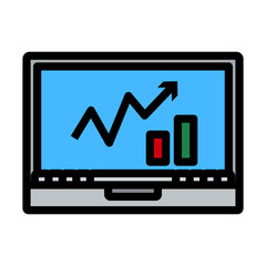 Sticker - Icon Of Laptop With Chart