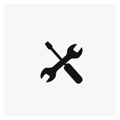 Poster - Wrench and screwdriver vector icon.  Editable stroke. Linear style sign for use on web design and mobile apps, logo. Symbol illustration. Pixel vector graphics - Vector