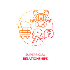 Superficial relationship concept icon. Play with people feelings and emotions ideas thin line illustration. Disrespect to other people love vector isolated outline RGB color drawing