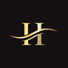 H Logo Design. Premium Letter H Logo Design With Water Wave Concept.