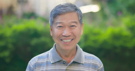 Asian senior man smile