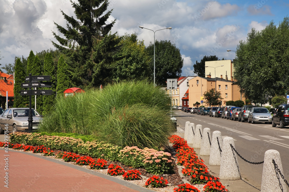 Central park in Nowy Dwor Gdanski. Poland - obrazy, fototapety, plakaty 