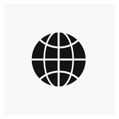 Poster - Earth globe vector icon.  Editable stroke. Linear style sign for use on web design and mobile apps, logo. Symbol illustration. Pixel vector graphics - Vector