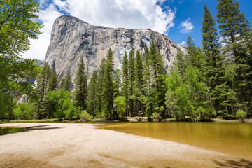 El Capitan from Cathedral Beach Yosemite National Park