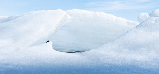 the abstract background of ice structure in a lake landscape. farnebofjarden national park in north 