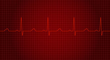 Red Heart Rate Graph. Heart Beat. Ekg Wave. Heartbeat Line. Vector Illustration