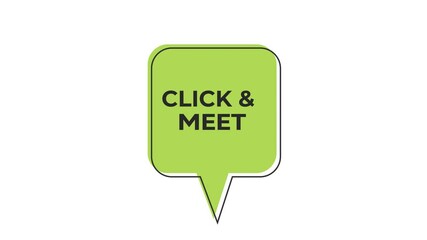 Poster - click and meet button for online meeting concept