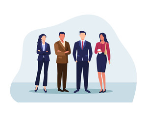 group of business people illustration. successful group of business people at the office, businessma