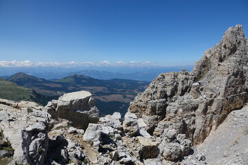 Canvas Print - Blick vom Latemar auf Schwarzhorn und Weisshorn