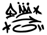 Fototapeta Fototapety dla młodzieży do pokoju - Spray graffiti tagging signs (spade, crown, stars, halo, arrow, quotation marks). Part 8