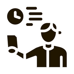 Sticker - announcer leading icon Vector Glyph Illustration