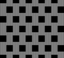 Geometric Of Vertical Stripe And Square Pattern. Design Random White On Black Background. Design Print For Illustration, Texture, Textile, Wallpaper, Background.
