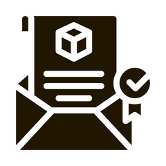 Poster - parcel notification letter icon Vector Glyph Illustration