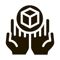 Poster - hand delivery icon Vector Glyph Illustration