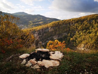 Wall Mural - autumn mountain landscape in sochi