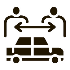 Poster - two buyers per car icon Vector Glyph Illustration