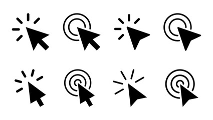 Poster - click icon set. pointer arrow icon. cursor icon vector