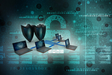 Poster - 3d rendering technology Computer network
